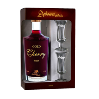 Picture of Debowa Liqueur Gold Cherry with 2 shots 30% Alc. 0.7L (Case=1)